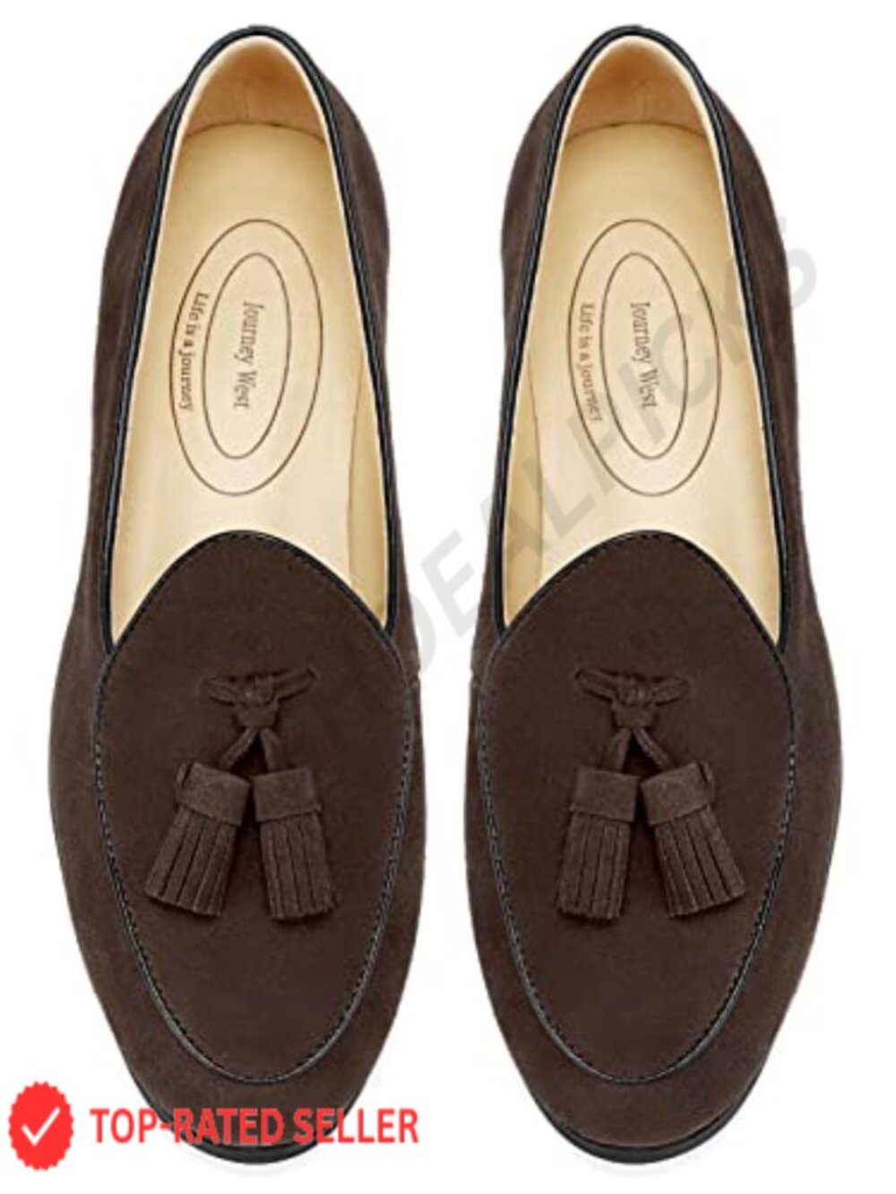 Suede Tassel Loafers Womens Slip-On Moc Toe Belgian Penny Shoes